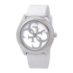 Guess G Twist White Dial Silicone Strap Ladies Watch W0911L1