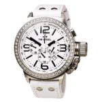 TW Steel Men’s TW10 Canteen White Leather Chronograph Dial Watch