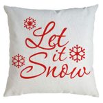 JFLYOU Pillow Covers,2020 Merry Christmas White Base Red Letter Print Decorative Sofa Cushion Cover 18×18 inch(C,45x45cm)