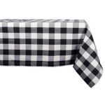DII Cotton Buffalo Check Plaid Rectangle Tablecloth for Family Dinners or Gatherings, Indoor or Outdoor Parties, & Everyday Use (60×104″,  Seats 8-10 People), Black & White