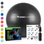 URBNFit Exercise Ball (Multiple Sizes) for Fitness, Stability, Balance & Yoga – Workout Guide & Quick Pump Included – Anti Burst Professional Quality Design