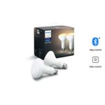 Philips Hue White Ambiance 2-Pack BR30 LED Smart Bulbs, Bluetooth & Zigbee compatible (Hue Hub Optional), recessed cans/downlights, Works with Alexa & Google Assistant – A Certified for Humans Device