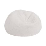 Flash Furniture Small White Furry Kids Bean Bag Chair