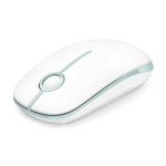 Jelly Comb 2.4G Slim Wireless Mouse with Nano Receiver, Less Noise, Portable Mobile Optical Mice for Notebook, PC, Laptop, Computer, MacBook (White and Powder Green)
