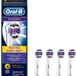 3D White Electric Toothbrush Replacement Heads Refill by Oral B Genuine Braun Refill (4 Heads)