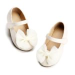THEE BRON Girl’s Toddler/Little Kid Ballet Mary Jane Flat Shoes (9M US Toddler, White)