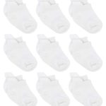 Zaples Baby Non Slip Grip Ankle Socks with Non Skid Soles for Infants Toddlers Kids Boys Girls, White, 12-36 Months