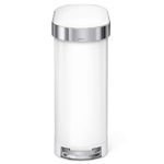 simplehuman CW2069 Trash can, 45L, White Stainless Steel, 90 Pound