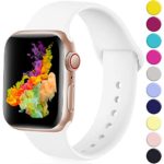 Rabini Band Compatible with Apple Watch 40mm 38mm, Replacement Accessory Sport Band for iWatch Apple Watch Series 5, Series 4, Series 3, Series 2, Series 1, White, S/M