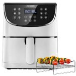 COSORI Air Fryer(100 Recipes, Rack&4 Skewers),3.7QT Electric Hot Air Fryers Oven Oilless Cooker,11 Presets,Preheat& Shake Reminder,LED Touch Digital Screen,Nonstick Basket,1500W,White