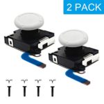 BRHE Original 3D Analog Joystick Joy-Con Replacement Left/Right Repair Kit Thumb Sticks Sensor with 4 “Y” Screws for Nintendo Switch Joycon Controller and Switch Lite Console – 2 Pack (White)