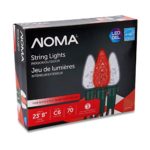 NOMA LED Christmas Lights | 70-Count C6 Red & Pure White Bulbs | 23′ 8″ String Light | UL Certified | Outdoor & Indoor
