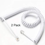 Telephone Cord, Phone Cord,Handset Cord, White, 2 Pack, Universally Compatible