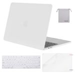 MOSISO MacBook Pro 13 inch Case 2019 2018 2017 2016 Release A2159 A1989 A1706 A1708, Plastic Hard Shell &Keyboard Cover &Screen Protector &Storage Bag Compatible with MacBook Pro 13, White
