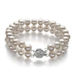 EDA White 6-7mm Double Strand A Quality Freshwater Cultured Pearl Bracelet for Women