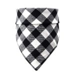 Rainlemon Buffalo Check Plaid Dog Bandana Black White Winter Christmas Pet Puppy Collar Bib Scarf (L)