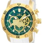 Invicta Men’s Pro Diver Stainless Steel Quartz Watch with Silicone Strap, White, 26 (Model: 23422)