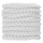 L. Erickson Grab & Go Ponytail Holders, White, Set of Eight – Exceptionally Secure with Gentle Hold