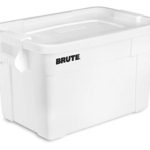 Rubbermaid Commercial Products Brute Tote Storage Container with Lid, 20-Gallon, White (FG9S3100WHT) (Pack of 6)