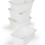 Tot Tutors Plastic Storage Bins, Small, Set of 4 (White)