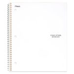 Five Star Spiral Notebook, 5 Subject, College Ruled, 200 Sheets, 11 x 8.5 Inch, White (72460)