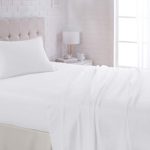 AmazonBasics Lightweight Super Soft Easy Care Microfiber Sheet Set with 16″ Deep Pockets – Full, Bright White