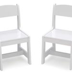 Delta Children MySize Wood Kids Chairs for Playroom [Pack of 2], Bianca White