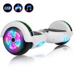 Felimoda 6.5″ inch Two Wheels Electric Smart Self Balancing Scooter Hoverboard with Wireless Speaker LED Light-UL 2272 Certified for Kids Gift and Adult,White