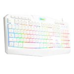 Redragon K503 PC Gaming Keyboard, RGB LED Backlit, Wired, Multimedia Keys, Silent USB Keyboard with Wrist Rest for Windows PC Games (White)