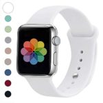 UPOLS Compatible with Apple Watch Band 38mm 42mm 40mm 44mm Sport Band, Silicone Sport Strap Replacement Bands Compatible for iWatch Series 4/3/2/1 S/M M/L