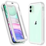 Temdan iPhone 11 Case,Full Body Built in Screen Protector Multi-Directional Bumper Case Support Wireless Charging, Heavy Duty Rugged Dropproof Cases for iPhone 11 6.1 inch 2019 (White)