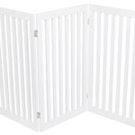 Internet’s Best Traditional Pet Gate – 3 Panel – 36 Inch Tall Fence – Free Standing Folding Z Shape Indoor Doorway Hall Stairs Dog Puppy Gate – White – MDF