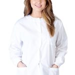 Natural Uniforms Women’s Warm Up Jacket (White) (Large) (Plus Sizes Available)
