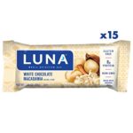 LUNA BAR – Gluten Free Bars – White Chocolate Macadamia Flavor – (1.69 Ounce Snack Bars, 15 Count)