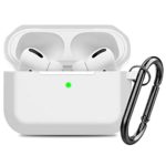 Compatible AirPods Pro Case Cover Silicone Protective Case Skin for Apple Airpod Pro 2019 (Front LED Visible) White