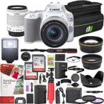 Canon EOS Rebel SL3 DSLR 24.1MP 4K Camera with EF-S 18-55mm f/3.5-5.6 is STM Lens (White) and Double Battery Two (2) 16GB SDHC Memory Cards Plus Flash Remote Filter Set Cleaning Kit Accessory Bundle