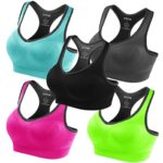 FITTIN Racerback Sports Bras for Women- Padded Seamless High Impact Support for Yoga Gym Workout Fitness