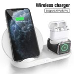 Wireless Charger for AirPods Pro, Coobetter 3 in 1 Wireless Charging Station,Wireless Charging Stand Watch Charger Compatible with iPhone 11/11 pro /11 Pro Max/Xs/XS Max/XR/X / 8 /8P (White)