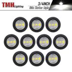 10 Pcs TMH 3/4″ Inch Mount White LED Clearance Markers Bullet Marker lights, side marker lights, led marker lights, led side marker lights, led trailer marker lights, trailer marker light
