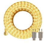 LED Rope Lights, 50ft Flat Flexible Light Strip, 3000K Warm White, Water Resistant for Both Indoor/Outdoor Use, Inter-Connectable, UL Certified, Decorative Lighting for Any Location.