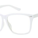 5zero1 Fake Glasses Big Frame Clear For Women Men Fashion Classic Retro Costumes Party Halloween, White
