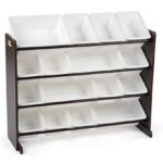 Tot Tutors Extra-Large, Supersized Toy Storage Organizer White Bins, Espresso Collection