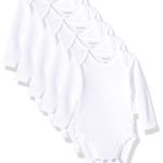 Hanes Ultimate Baby Flexy 5 Pack Long Sleeve Bodysuits, White, 6-12 Months