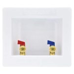 Eastman 60249 CPVC Center Drain Washing Machine Outlet Box Assembly Kit, 1/2-Inch CPVC, 3/4-Inch MHT outlet with 1/4-Turn Ball Valves Installed, White