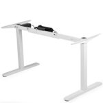 VIVO White Electric Stand Up Desk Frame Workstation, Single Motor Ergonomic Standing Height Adjustable Base (DESK-V102EW)