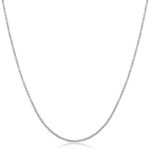 Kooljewelry 18k White Gold 1 mm Round Cable Chain Necklace (16, 18, 20, 22, 24, 30 or 36 inch)