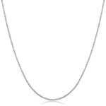 Kooljewelry 18k White Gold 1 mm Round Cable Chain Necklace (16, 18, 20, 22, 24, 30 or 36 inch)