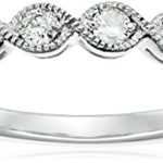 14k White Gold Milgrain Diamond Band (1/4 cttw, IJ Color, I2-I3 Clarity)