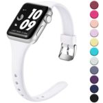Laffav Slim Band Compatible with Apple Watch 40mm 38mm iWatch Series 5 4 3 2 1 for Women Men, White, M/L
