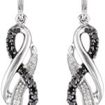 10K White Gold Black and White Diamond Infinity Earrings (1/4 cttw)
